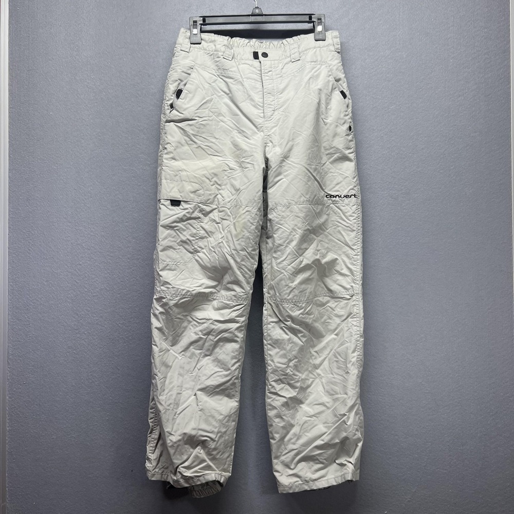 Columbia Ski Pants Youth 18/20 Gray Convert Insulated Nylon Winter Snow